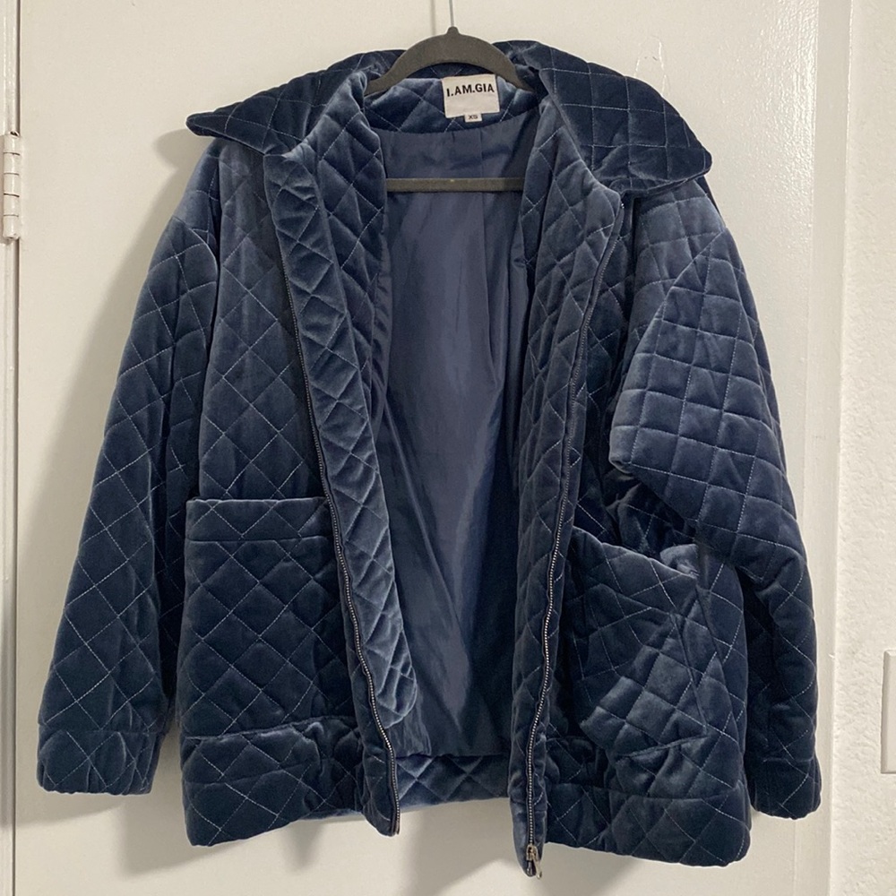 I Am Gia Velvet Qulited Jacket